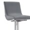 Armen Living Victory Contemporary Swivel Barstool in Brushed Stainless Steel and Gray Faux Leather LCVCSWBABSGR - alternate 3
